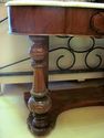 Antique Walnut Console Marble-Top Hall Table Hand-