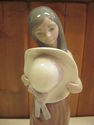 Lladro Girl Holding Hat