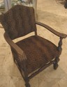 Vintage Hand Carved Chair Leopard Print