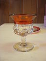 Antique Ruby Flash Glass wine and Dish