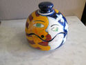 Mexican Ceramic Jar with Lid - Handpainted Sun and