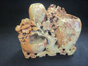 Carved Shousha Stone Chinese Vase - Floral Design