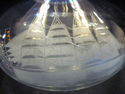 Vintage Etched Crystal Nautical Ship Decanter & Gl