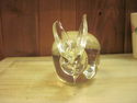 Vintage Glass Rabbit Paperweight