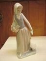 Lladro NAO Girl with Goose and Basket