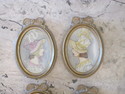 Set of Four Antique Gold Oval Frames with Prints