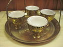 Turkish Brass Server with Four Cups