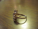 Vintage Ladies Ring - Granets and Diamond- 10K Gol