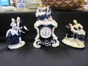 Three Pieces of Porcelain Figurines/Clock - Royal 