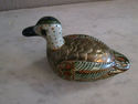 Brass and Handpainted Ceramic Duck