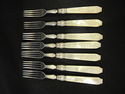 Vintage Mother of Pearl Knife and Fork Set - 13 Pi