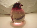 Rose Colored Glass Paper Weight - Penguin - Italy