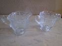 Etched Glass Creamer and Sugar Bowl