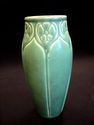 ROOKWOOD Matte Green 7" Art Deco Vase - Floral Des