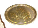 Vintage Metal Tole Tray with Gold Florals - Oval