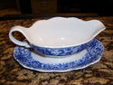 Blue and White Floral Gravy Boat - W. Germany