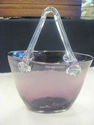 Beautiful Purple Art Glass Vase - Basket