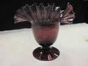 Beautiful Purple Art Glass Vase - Ruffled Edge