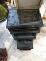 Vintage Asian set of Four Nesting Tables - Carved,