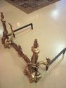 AnTIQue Brass Andirons and Fireplace Tools