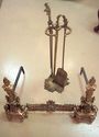 AnTIQue Brass Andirons and Fireplace Tools