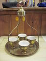 Turkish Brass Server with Four Cups