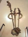 AnTIQue Brass Andirons and Fireplace Tools