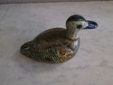 Brass and Handpainted Ceramic Duck