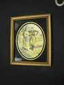 Antique Framed Embroidery - Lady and Man