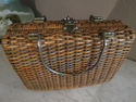 Vintage Ladies Handbag - Woven Rattan - Carmel Col