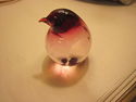 Rose Colored Glass Paper Weight - Penguin - Italy