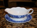 Blue and White Floral Gravy Boat - W. Germany