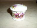 Beautiful Porcelain Stamp Holder - Purple Florals