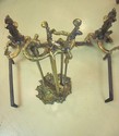 AnTIQue Brass Andirons and Fireplace Tools