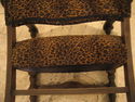 Vintage Hand Carved Chair Leopard Print