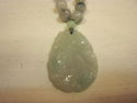 1960's Apple Green Carved Jade Necklace