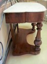 Antique Walnut Console Marble-Top Hall Table Hand-