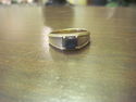 Men's Gold Ring - 10K - Blue Stone