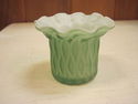 Murano Styled Satin Green Glass Toothpick Holder