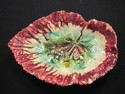 Majolica Leaf Dish - Dark Red