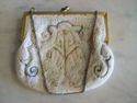 Beautiful Antique Handmade Beaded Purse - France