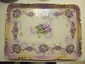 Antique Porcelain Vanity Tray & Accessories - Purp