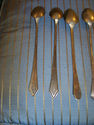 Set of Nine Iced Tea Spoons - Mixed Pattern - Silv