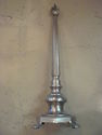 Silvertone Brushed Metal Finial - Flame Top