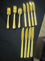 Bright Goldtone Flatware Set - 32 Pieces