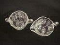 Antique Glass Etched Cream and Sugar