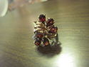 Vintage Ladies Ring - Granets and Diamond- 10K Gol