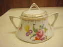 Antique Floral Porcelain Sugar Bowl - Bavaria