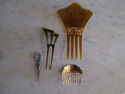 Set of Four Vintage Hair Combs & Hair Pin