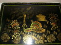 Vintage Metal Tole Tray with Gold Florals - Large 